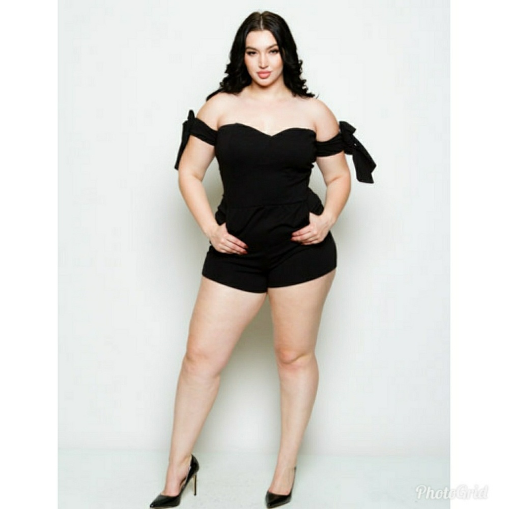 2X-3x NEW PLUS BLK SEXY ROMPERS - Picture 2 of 6